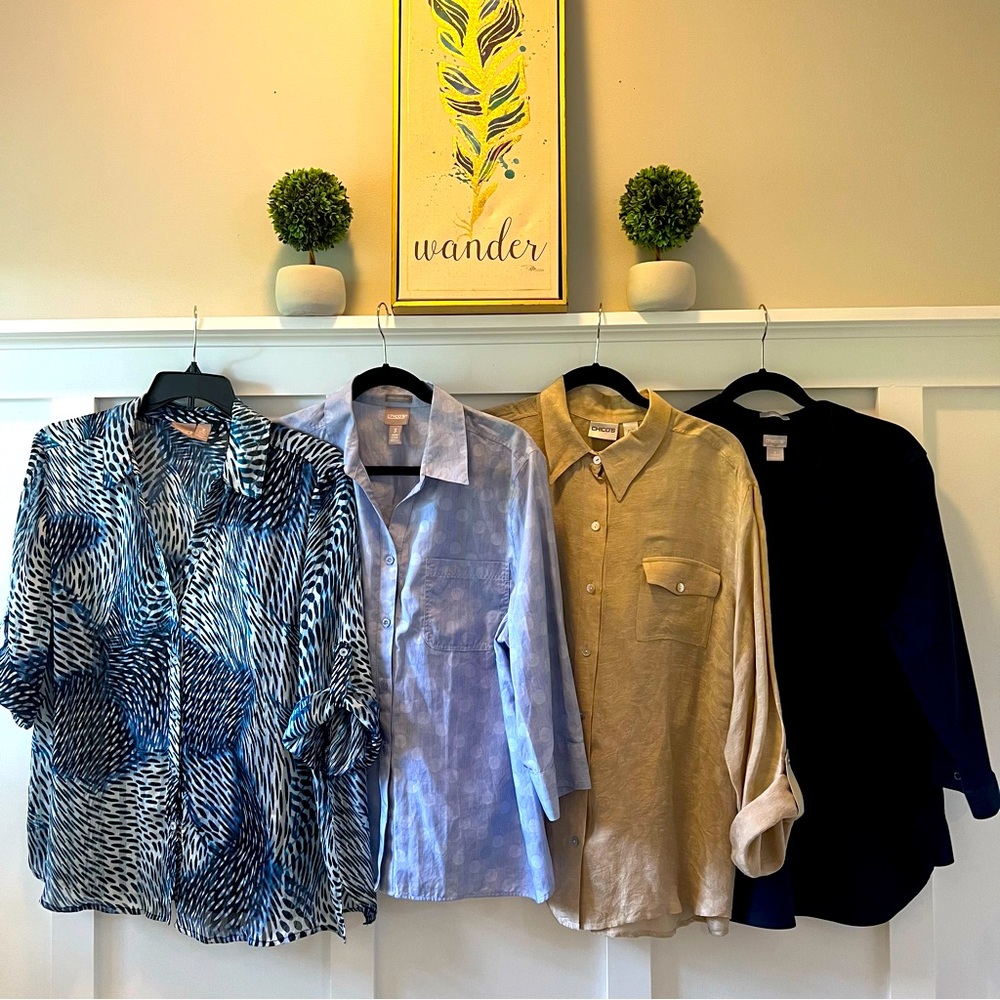 ✨💥CHICO’S BLOUSE BUNDLE💥✨•4 BLOUSES•SIZE 3-|size 16|